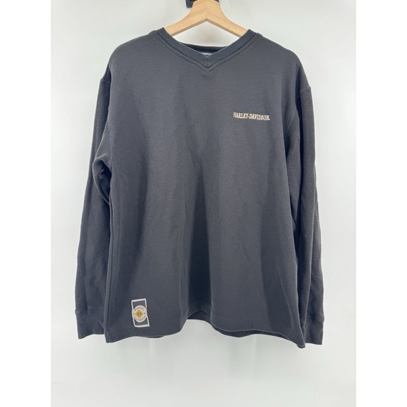 Harley-Davidson Other - Harley Davidson Sweater Mens Large Black Embroidered Long Sleeve
